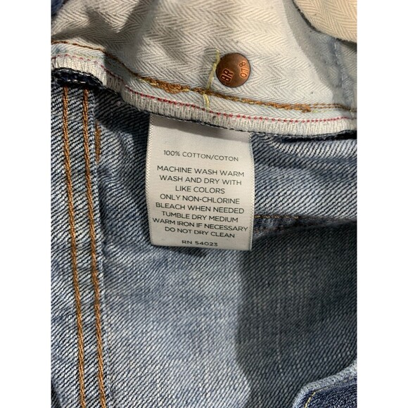 BANANA REPUBLIC Straight Fit 34x34 Distressed Denim Blue Jeans 5 Pockets 2009 - Picture 6 of 12